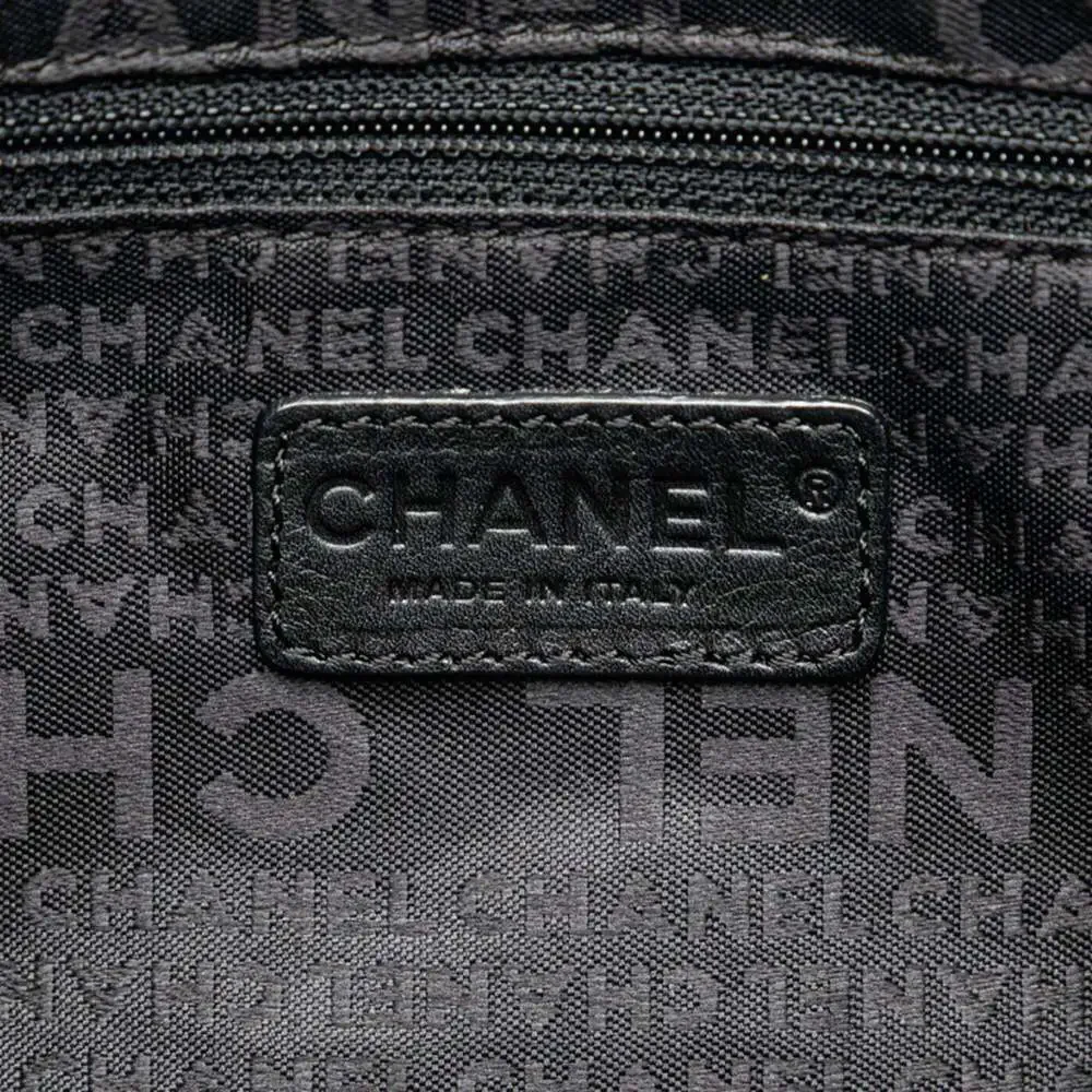 CHANEL Black Caviar Leather Logo Tote Bag